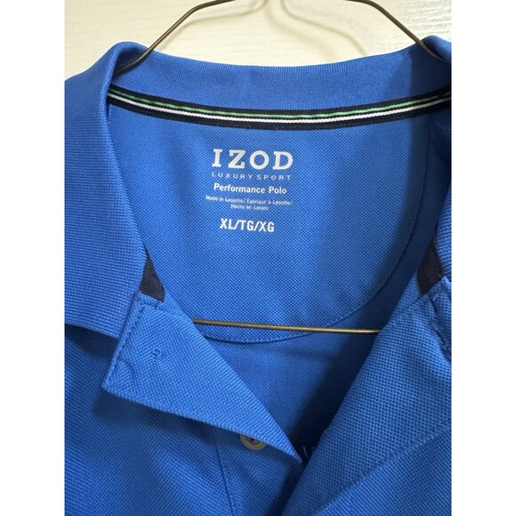 Mens Izod Golf Stretch Polo Size XL Navy Blue Performance Short Sleeve Athletic - Picture 2 of 9